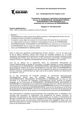 Commission Des Dynamiques Territoriales