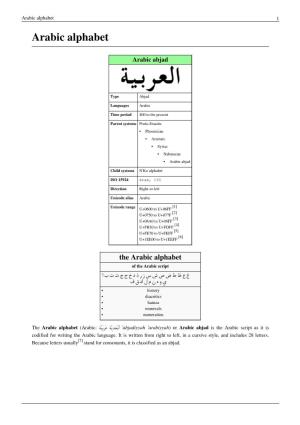 Arabic Alphabet 1 Arabic Alphabet