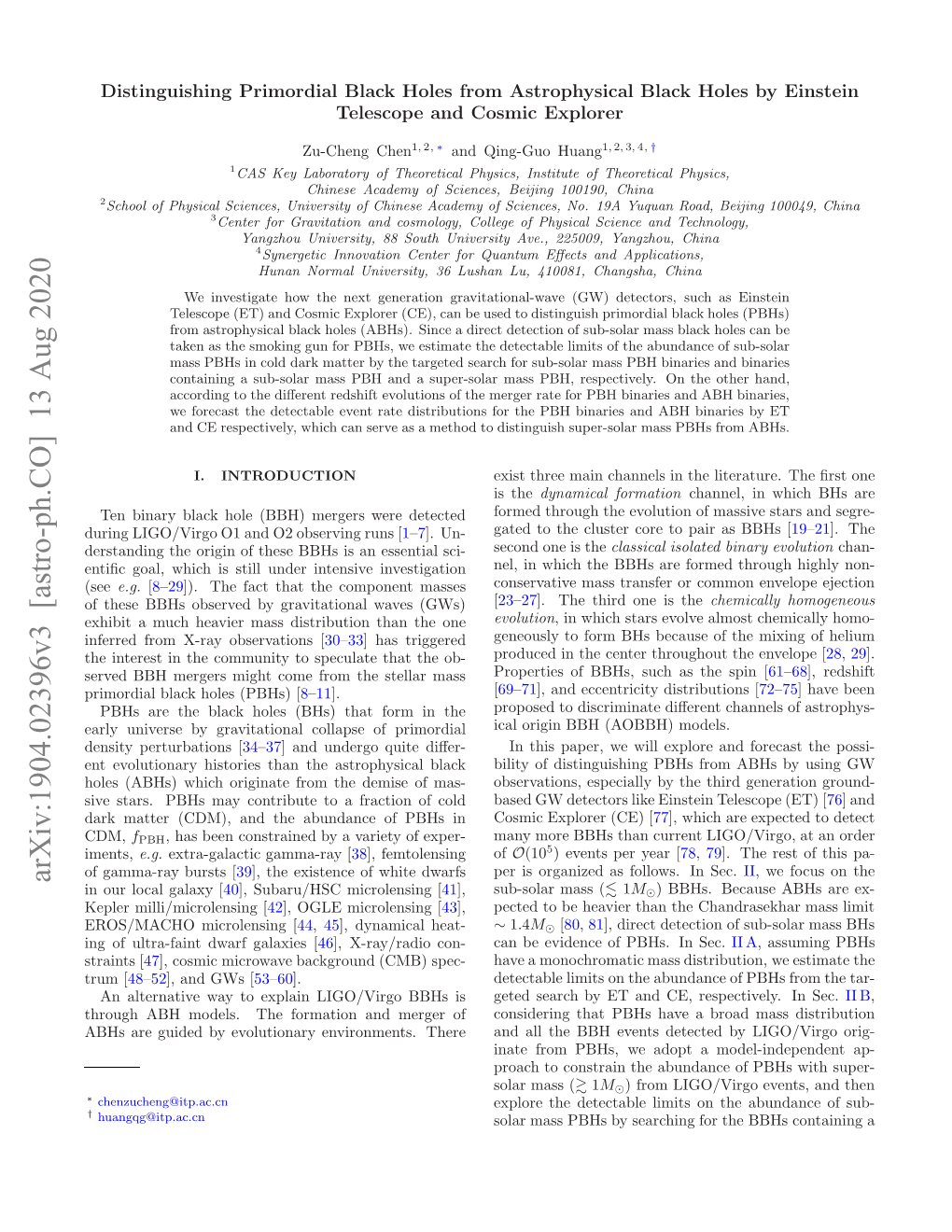 Arxiv:1904.02396V3 [Astro-Ph.CO] 13 Aug 2020 Hog B Oes H Omto N Egrof Merger There and Environments