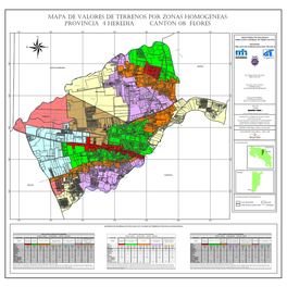 Mapa De Valores De Terrenos Por Zonas Homogeneas Provincia 4 Heredia Cantón 08 Flores