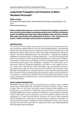 Large-Scale Propagation and Production of Native Woodland Perennials 313
