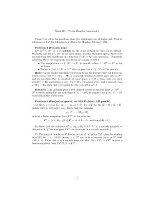 Math 601 - Vector Bundles Homework I