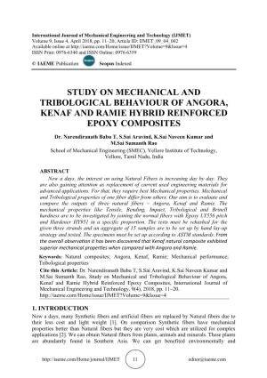 Study on Mechanical and Tribological Behaviour of Angora, Kenaf and Ramie Hybrid Reinforced Epoxy Composites