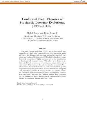 Conformal Field Theories of Stochastic Loewner Evolutions