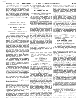 CONGRESSIONAL RECORD— Extensions of Remarks E245 HON. ROBERT E. ANDREWS HON. HARRY E. MITCHELL HON. JOE DONNELLY HON. CHARLES