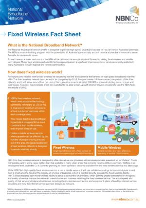 NBN Co Fixed Wireless Fact Sheet