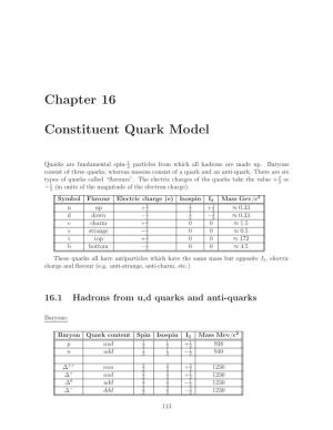 Chapter 16 Constituent Quark Model