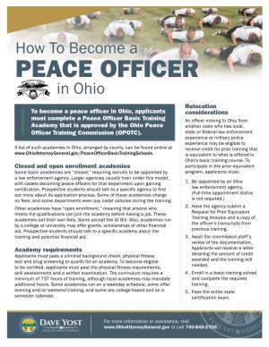 How to Become a Peace Officer in Ohio