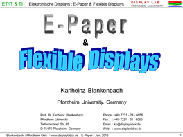 ET/IT & TI Elektronische Displays : E-Paper & Flexible Displays