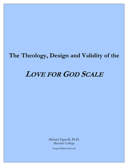 The Design and Validity of the Love for God Scale