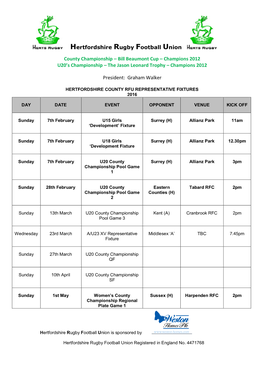 Herts RFU Marketing & Communications