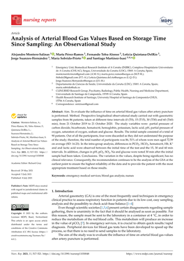 Analysis of Arterial Blood Gas Values Based on Storage Time Since Sampling: an Observational Study