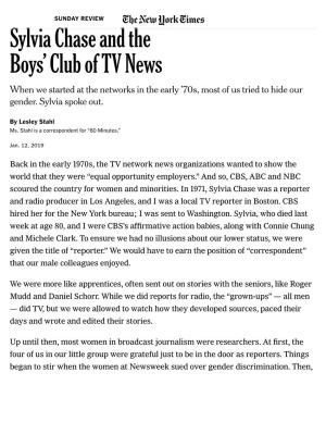 Opinion | Sylvia Chase and the Boys' Club of TV News