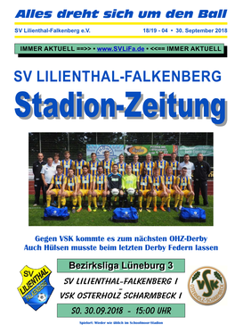 Stadion-Zeitung 1819-04 Lifa I Vs. VSK Osterholz I