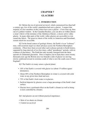 Chapter 7 Glaciers