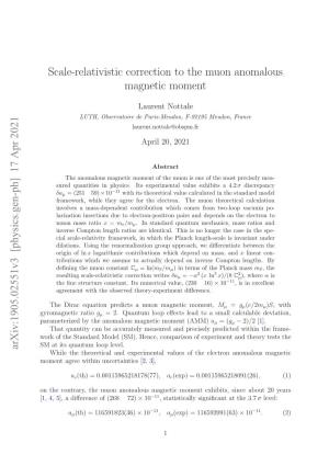 Scale-Relativistic Corrections to the Muon Anomalous Magnetic Moment