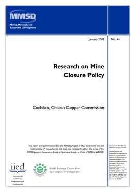 Research on Mine Closure Policy