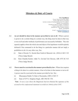 Mistakes & Duty of Courts