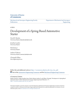 Development of a Spring-Based Automotive Starter David H