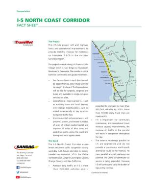 I-5 North Coast Corridor Fact Sheet