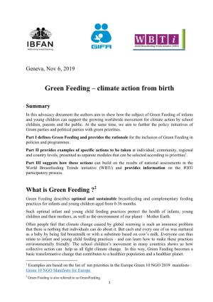 Green Feeding – Climate Action from Birth