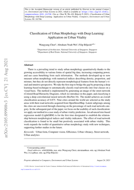 Classification of Urban Morphology with Deep Learning: Application on Urban Vitality