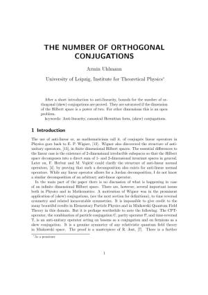 The Number of Orthogonal Conjugations