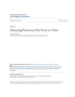 Advancing Democracy One Tweet at a Time Landon T