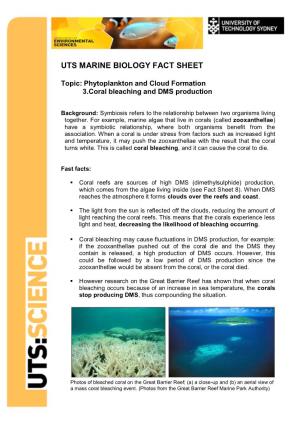 Uts Marine Biology Fact Sheet