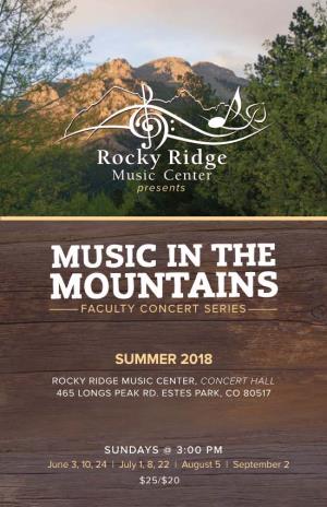 Mountains Faculty Concert Series