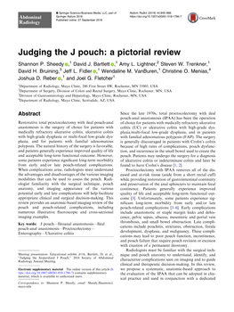 Judging the J Pouch: a Pictorial Review Shannon P
