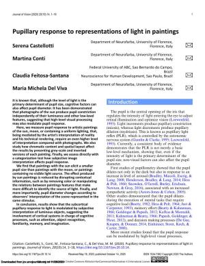 Pupillary Response to Representations of Light in Paintings