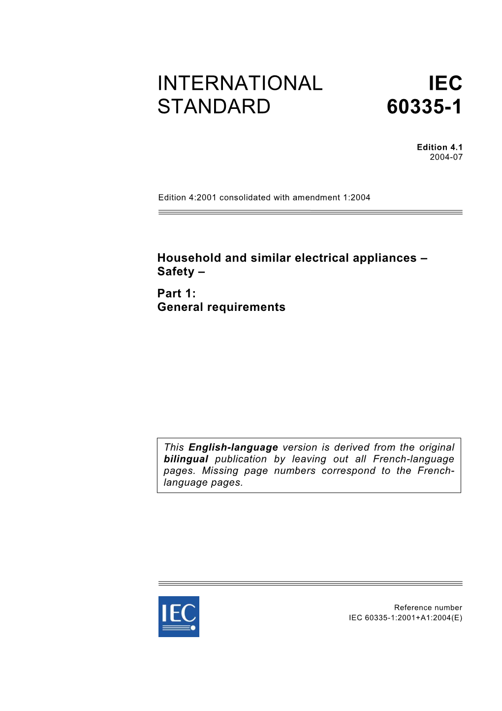 International Standard Iec 60335-1