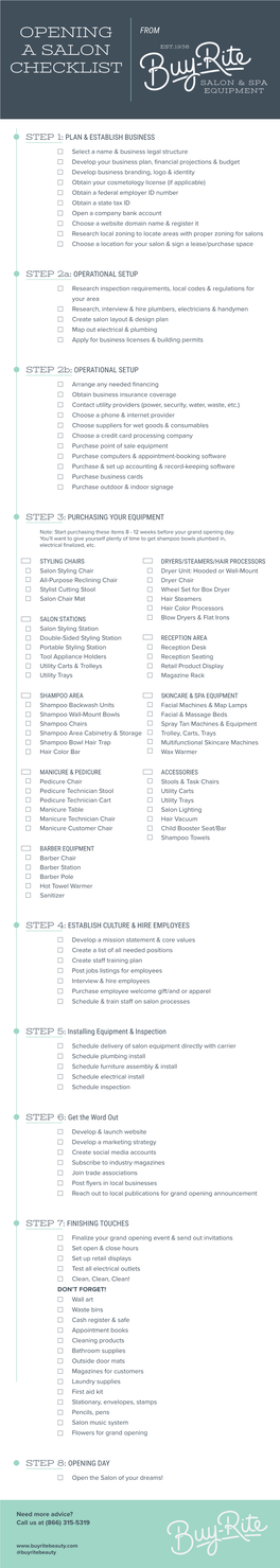 Opening a Salon Checklist