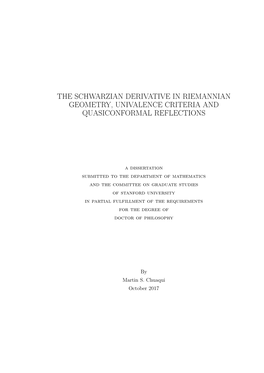 The Schwarzian Derivative in Riemannian Geometry, Univalence Criteria and Quasiconformal Reflections