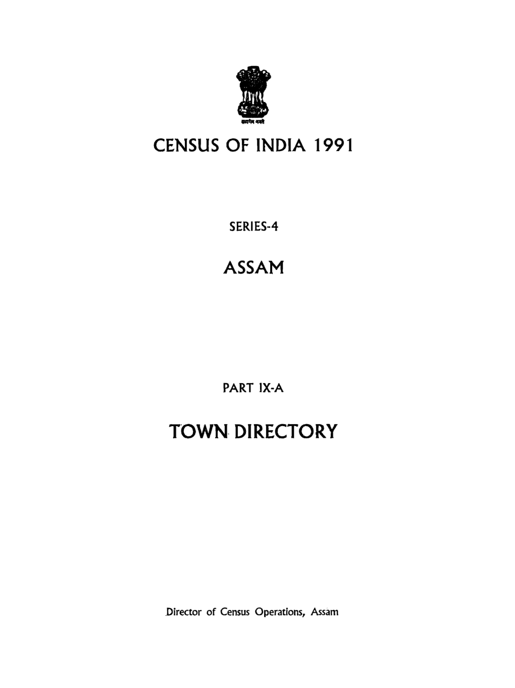Town Directory, Part IX-A, Series-4, Assam