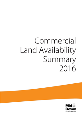 Commercial Land Availability Summary 2016 Contents