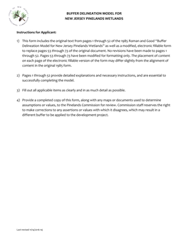 Buffer Delineation Model for New Jersey Pinelands Wetlands