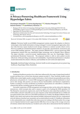 A Privacy-Preserving Healthcare Framework Using Hyperledger Fabric