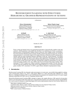 Reinforcement Learning with Structured Hierarchical Grammar