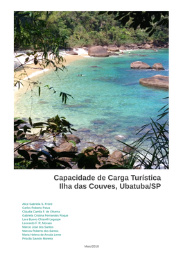 Capacidade De Carga Turística Ilha Das Couves, Ubatuba/SP