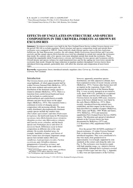 Effects of Ungulates on Structure and Species Composition in The