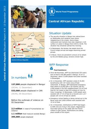 Central African Republic Situation Update WFP Response in Numbers