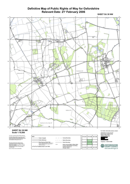 Definitive Map of Public Rights of Way for Oxfordshire Relevant Date: 21St February 2006 Colour SHEET SU 39 NW