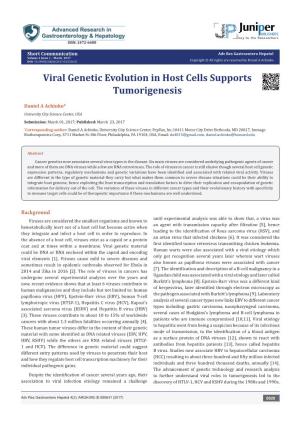 Viral Genetic Evolution in Host Cells Supports Tumorigenesis