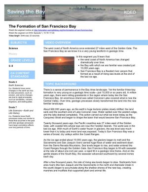 The Formation of San Francisco Bay