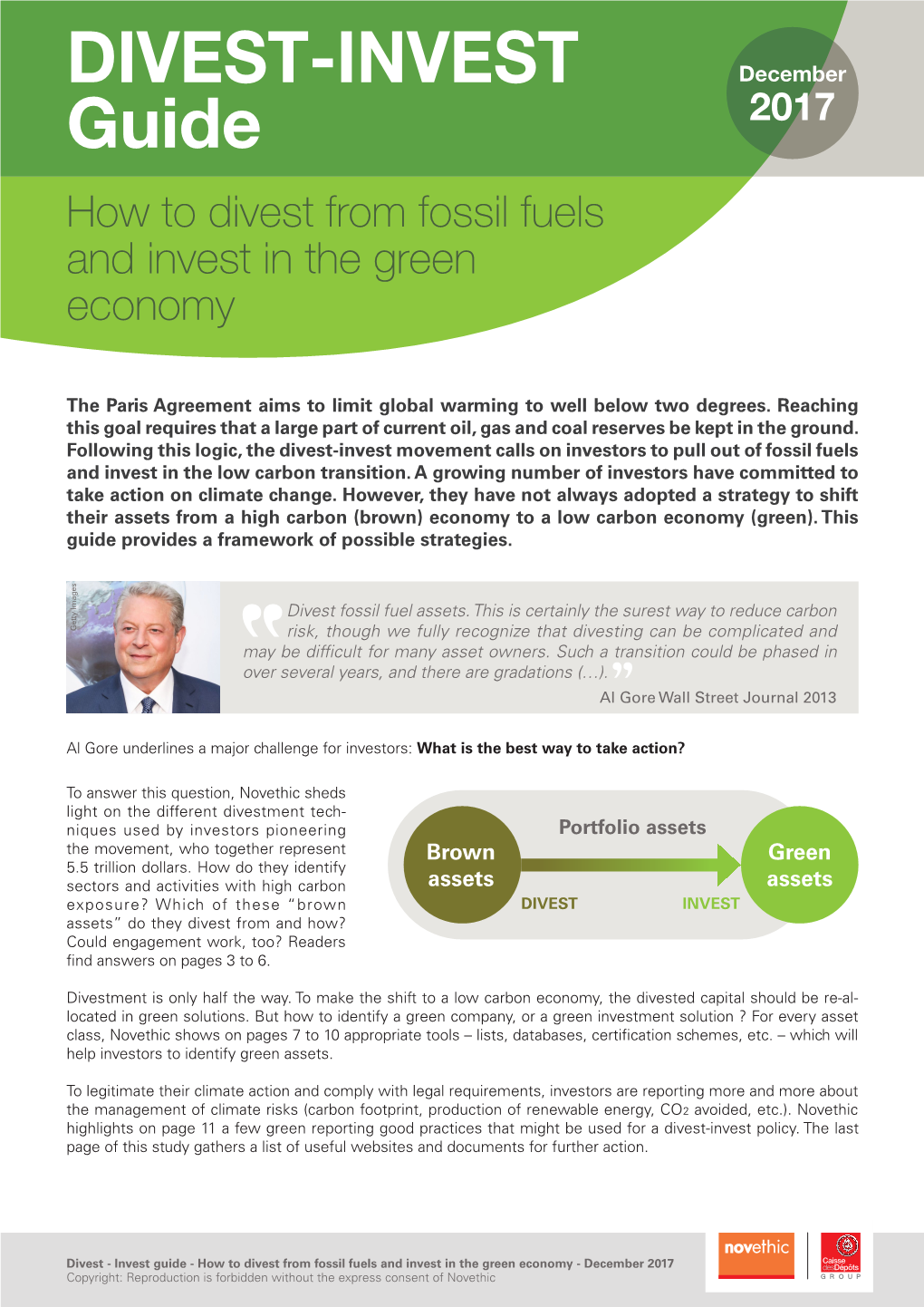DIVEST-INVEST December Guide 2017 How to Divest from Fossil Fuels and Invest in the Green Economy
