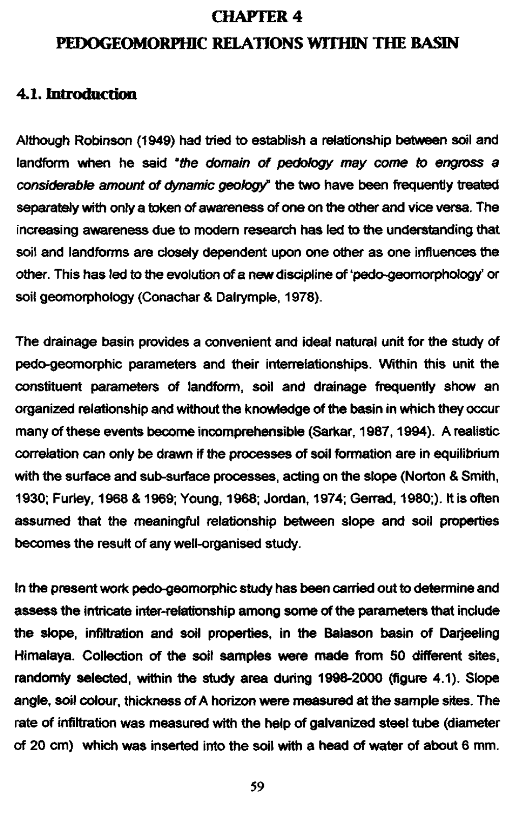 Chapter 4 Pedogeomorphic Relations Within the Basin