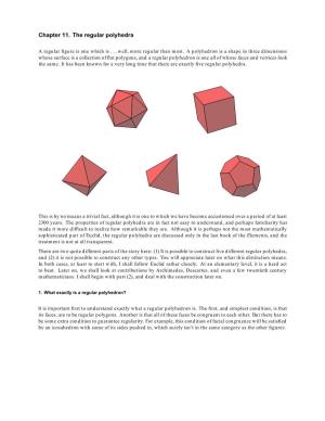 Chapter 11. the Regular Polyhedra