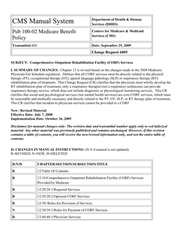 Pub 100-02 Medicare Benefit Policy